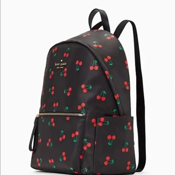 SOLD!!! Kate Spade chelsea large cherry backpack style #: k6196 - Picture 4 of 5